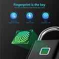 thumbnail image 2 of Amdohai Mini Fingerprint Padlock USB Rechargeable Fingerprint Lock 10 Fingerprints Splashproof Rustproof Anti-Theft Security Padlocks for Door Bike Luggage Backpack Cabinet, 2 of 8