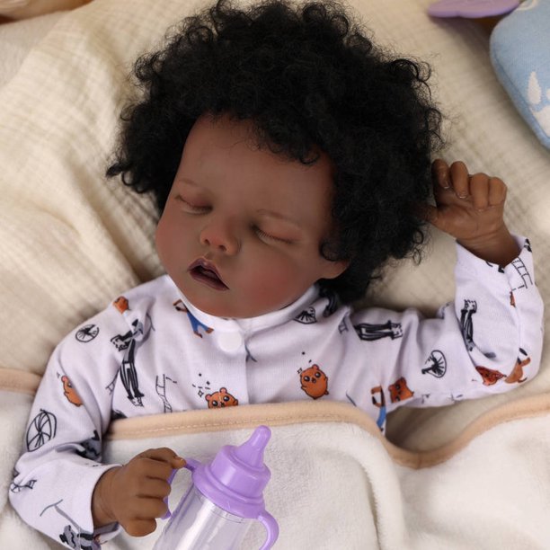 17'' Reborns Boy Twinnie Real Life Poseable African American Toddler