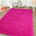 Lochas Soft Modern Area Rug, 4'x6', Bright Pink for Living Room