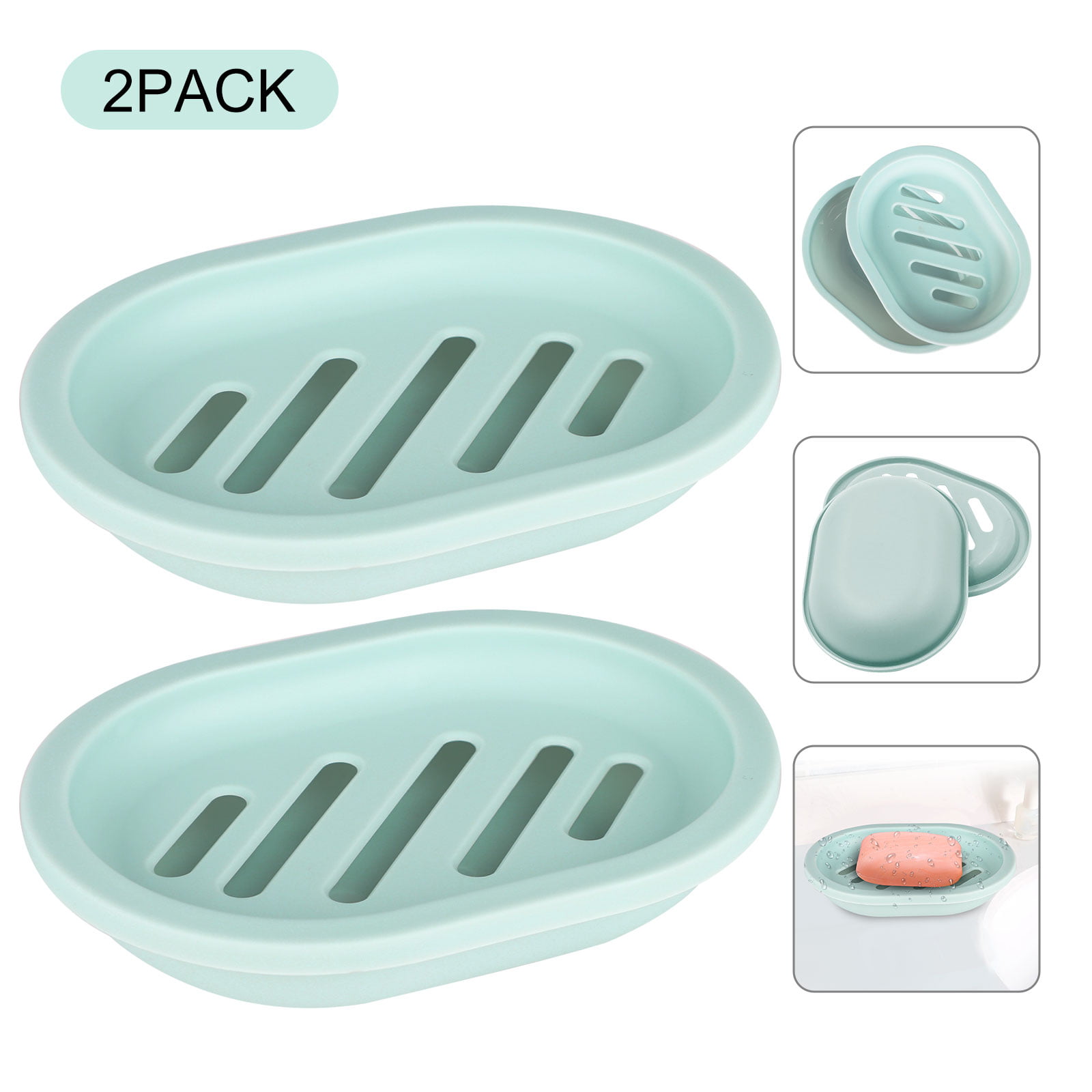 PP Plastic Soap Dish For Drain Soap Case Tray Holder For Bathroom 