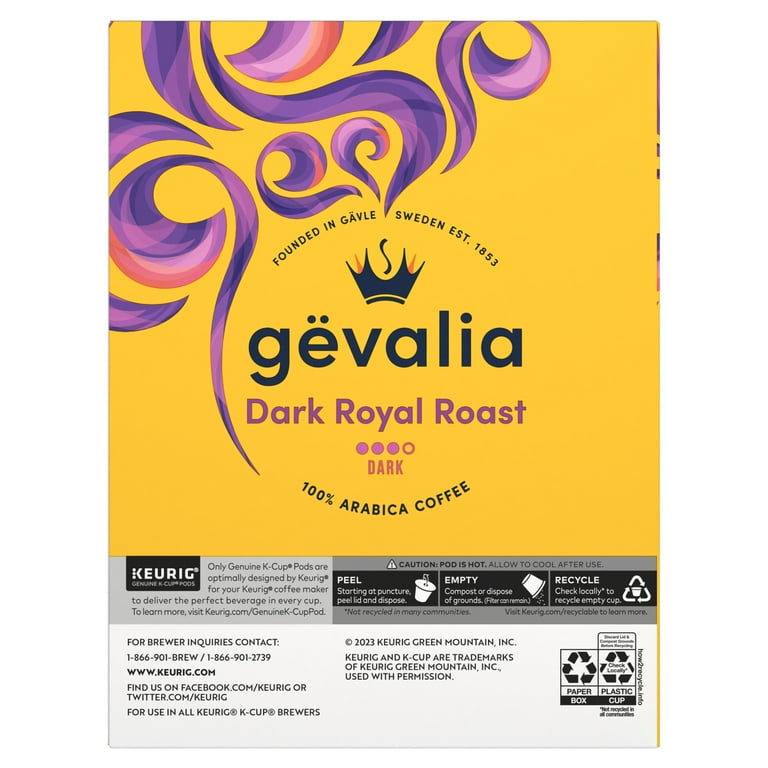 Gevalia Dark Royal Roast Coffee K Cup Coffee Pods 24 ct Box