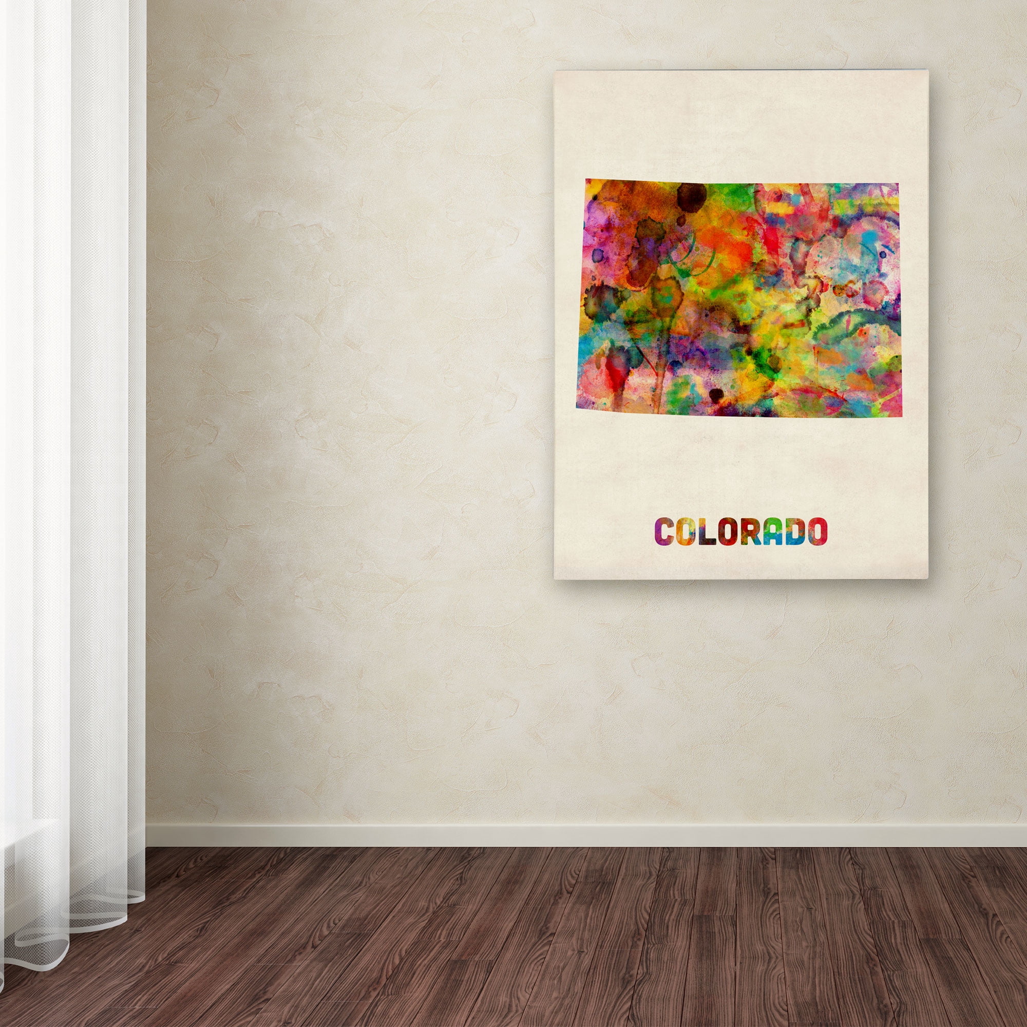 Trademark Fine Art "Colorado Map" Canvas Wall Art by Michael Tompsett