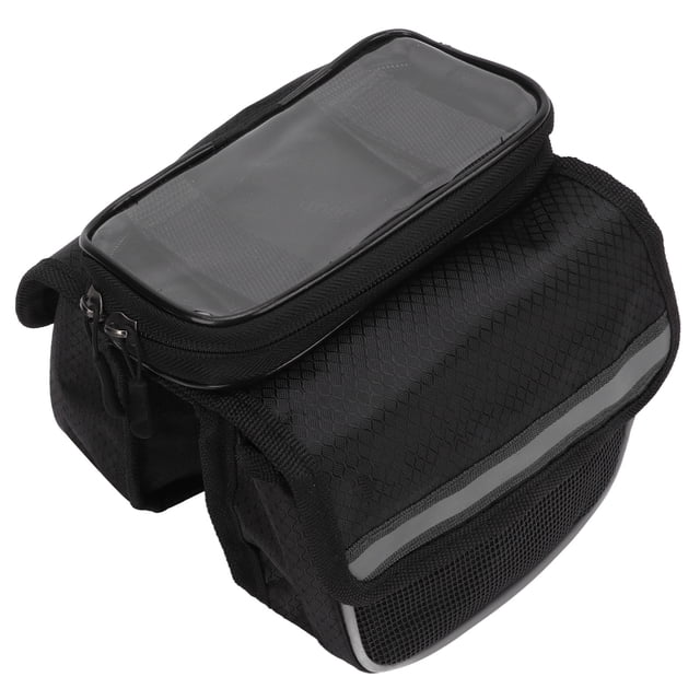 Bike Frame Bag, Shock Resistant Durable Material Bicycle Bag Sensitive TPU Film For Bike For Cycling For DIY Black