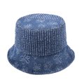 thumbnail image 1 of Sombrero de pescador vaquero con flores, circunferencia de 56-58 cm, sombrero de lavabo con sombrilla de verano para mujer, sombrero protector solar, 1 of 5