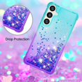 thumbnail image 4 of Compatible with Samsung Galaxy S24 Plus Cute Case Glitter Gradient Quicksand Case Luxury Bling Sparkle Colorful Phone Cover Women Girls Girly Slim Soft TPU Liquid Case,Purple Green, 4 of 15
