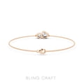 thumbnail image 3 of 14K Rose Gold Plated Love Heart Charm Bracelets for Women S925 Sterling Silver April Birthstone Bracelet Birthday Valentines Day Jewelry Gifts Ideas Her Wife, 3 of 4