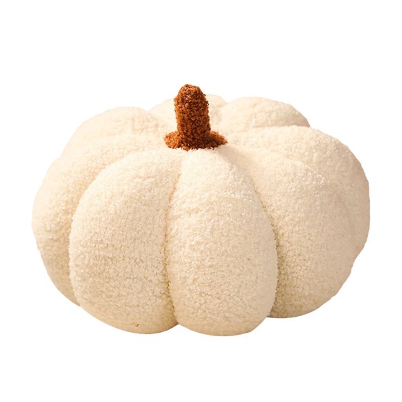 Pumpkin Throw Pillows, Happy Halloween Sherpa Fall Decorative Pumpkin Shaped Pillow Cute 3D Shaped Cushion