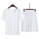 thumbnail image 1 of 2 piezas de ropa de dormir de manga corta para hombre, cuello redondo, informal, de verano, agradable a la piel para el verano, 1 of 8