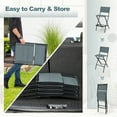thumbnail image 7 of Gymax Folding Bar Stools Set of 2 Patio Sling Chairs w/ Backrest Humanized Footrest Blue, 7 of 7