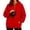 Red, variant on Women's Cat Dog Pet Pouch Hoodie, Quarter Zip Pullover Sweatshirt with Kangaroo Pocket and Long Sleeves