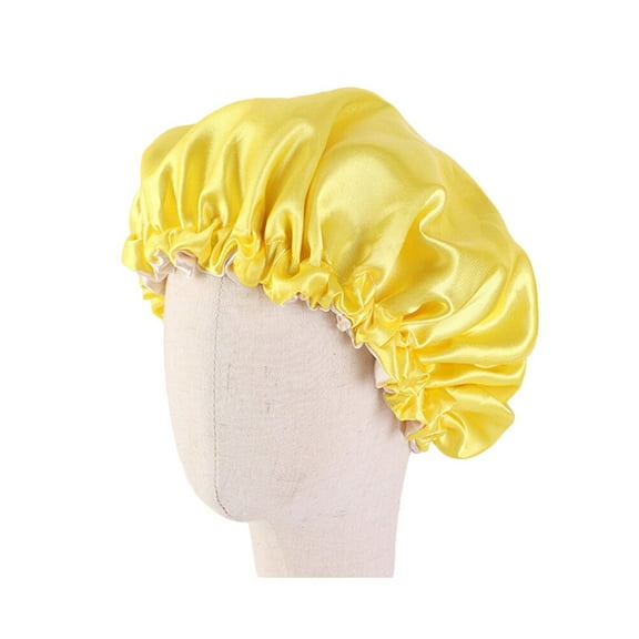 Sipeihong kids sleeping hat Kids Double Layer Sleeping Elastic Sleeping Hat Adjustable Sleeping Head Cover (Yellow)