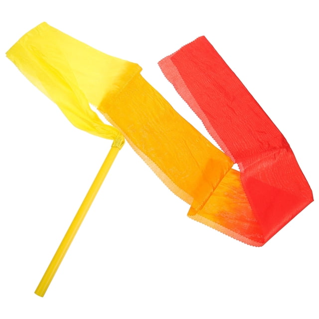 OULII Ribbon Streamers Sticks Gradient Colors 1Pack for Adults Performance Dance Props