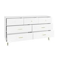 thumbnail image 4 of Seven Drawers Large Chest of Drawer Cabinet with Golden Handle and Golden Legs White Color, 4 of 10