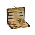 thumbnail image 2 of 9" Backgammon Set In Brown Vinyl Map Design Case, 2 of 2