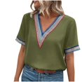 thumbnail image 2 of New Arrivals Gamivast Plus Size Cotton Tops for Women 2X Shirts for Women Trendy Summer 2024 Womens Blouses Casual Plus Size Short Sleeve Shirts for Women V Neck, 2 of 8