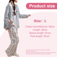 thumbnail image 2 of juego de pijama para mujer, ropa de dormir de manga larga a cuadros, conjuntos de salón de 2 piezas con contraste suave (L), 2 of 6
