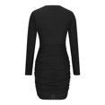 thumbnail image 5 of Top Style Trends for Women!ChaoHeng Clearance Long Dresses under $5.00 Plus Size Womens Plus Size Dresses for Curvy Women Deals Women's Sexy Solid Long Sleeve Buttocks Dresses, 5 of 6
