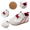 thumbnail image 6 of Quealent Baby Boys Girls Leather PRE-Walking Sneakers Toddler Anti-Slip Rubber Sole Lightweight First Step Shoes Red for Size 4, 6 of 9