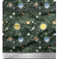 thumbnail image 1 of Soimoi Satin Silk Fabric Planet & Sun Galaxy Print Fabric by the Yard 42 Inch Wide, 1 of 1