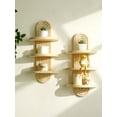 thumbnail image 4 of 1,2-Tier Boho Style Wooden Wall Shelves-Geometric Wall Mounted Shelves, Natural Wood Finish, Modern Home Decor, Plant Decorative, 4 of 9