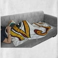 thumbnail image 6 of Eye Soft Flannel Fleece Throw Blanket, Traditional Eye Mystic Egyptian Ornamental Print on Plain Background, Cozy Plush for Indoor and Outdoor Use, 50" x 60", Pale Blue Orange, by Ambesonne, 6 of 6