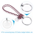 thumbnail image 3 of Braided Leather Keychain with Stainless Steel Key Ring Sleeve, PU Woven Wristlet Lanyard, Dark Red White, 3 of 5