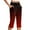 Wine, variant on Women's Fashion Gradient Button Pocket Trousers with Slit High Waist, Sports Yoga Casual Cropped Pants for Summer, Lightweight and Eye-Catching Design - Comfort Fit,Wine XL