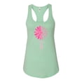 thumbnail image 2 of Wild Bobby, Faith Pink Ribbon Sunflower, Breast Cancer Awareness, Women Racerback Tank Top, Mint, Small, 2 of 5