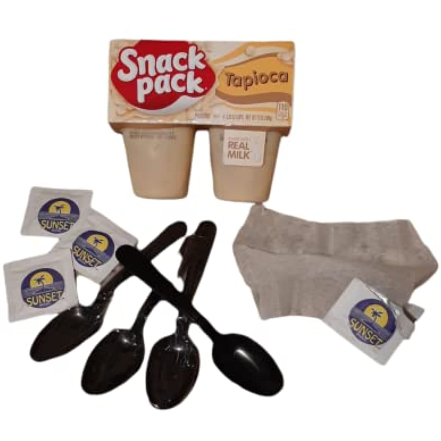 Snack Pack Tapioca Pudding (1 Pack Of 4) Bundled With Four (4) Dhg Individually Wrapped