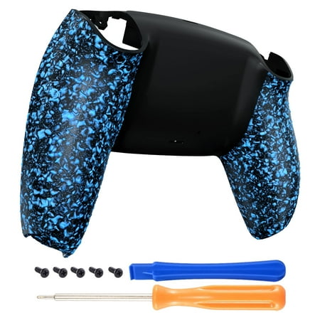 eXtremeRate Textured Blue Back Housing Bottom Shell Replacement Back Shell for ps5 Controller BDM-010/020/030/040