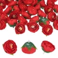 thumbnail image 1 of Uxcell 50-Pack Cabezas de Camelia Artificial, Cabeza de Camelia de Seda Falsa de 1.3 Pulgadas para Boda/Ramo/Pared de Flores[Rojo, 3.5cm], 1 of 7