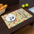 thumbnail image 2 of Placemat, Pioneer Flower Floral Print Pattern Place Mats Table Mat Set Of 2, PVC Washable Placemats for Party Kitchen Dining Decoration, 18x12 Inch, Fade Resistant, 2 of 6