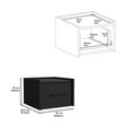 thumbnail image 6 of Pemberly Row Floating Nightstand Engineered Wood Handy Drawer Black, 6 of 7