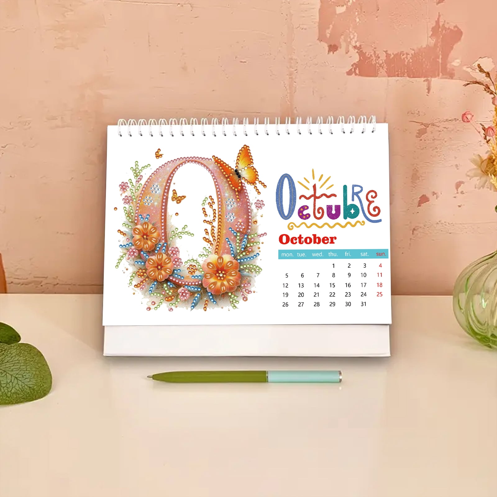 2026 Desktop Calendar Desk Calendar Painting Calendar Standing Calendar for Home Office