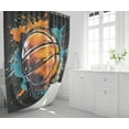 thumbnail image 5 of 4Pcs Soccer Shower Curtain for Boys Bathroom Set - Boys Sports Shower Curtain Set with Bath Mat Toilet Lid Cover Football Shower Curtain with 12 Hooks Boys Bathroom Decor, 70" x 70", 5 of 6