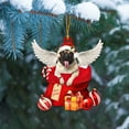 thumbnail image 2 of TIELUTT Sleeping Dog Christmas Hat Car Accessories Christmas Tree Charms Lighted Bows outside Car Partition Acrylic String Beads for Decorations Car Decorating Christmas Wire Glass Vase, 2 of 3