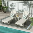 thumbnail image 2 of 3 Piece Laguna Adirondack Poly Reclining Chaise Lounge With Wheels, Sand, 2 of 4