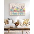 thumbnail image 6 of Easter Bunny Canvas Print Wall Art Colorful Eggs Pink Flower Bow Rabbit Ear Retro Polka Dots Pictures Painting Morden Artwork for Living Room Bedroom, Ready to Hang - 12"x16", 6 of 9