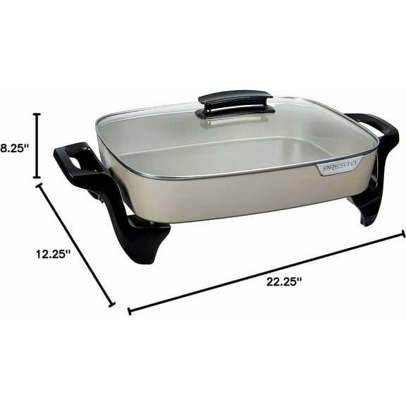 16-Inch Ceramic Electric Skillet with Nonstick Surface,