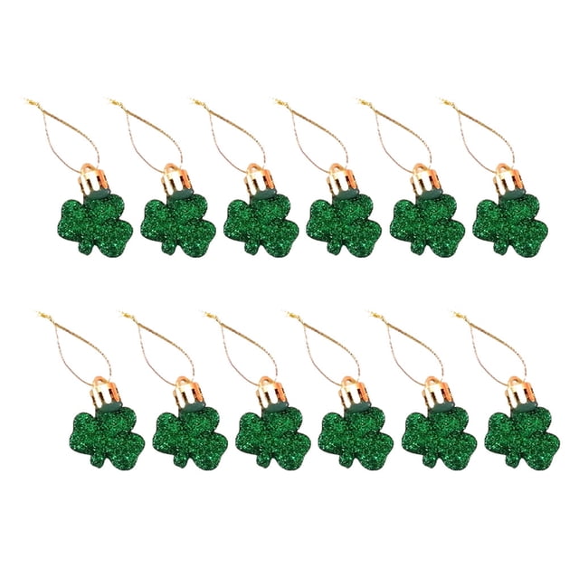 Guardurnaity Decoraciones para árboles de San Valentín de 12 piezas Trébol de la buena suerte del día de San Patricio Ropa, zapatos y accesorios Miscelánea Maleza
