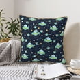 thumbnail image 4 of KLL Galaxy With Ufo Decorative Throw Pillow Covers Velvet Soft for Couch Sofa Bedroom Living Room Outdoor (No pillow core)- 16"x16", 4 of 5