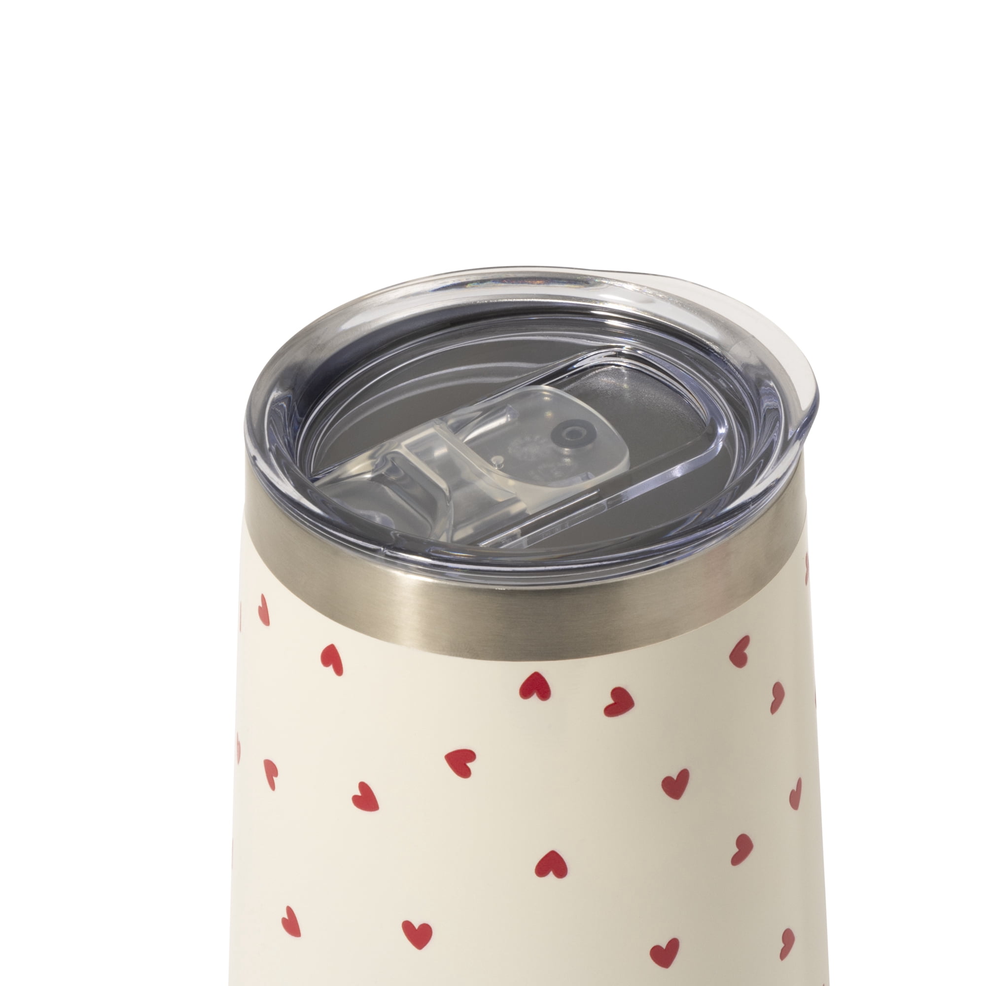 TAL 16oz Stainless Steel Wine Tumbler with Straw, Hearts