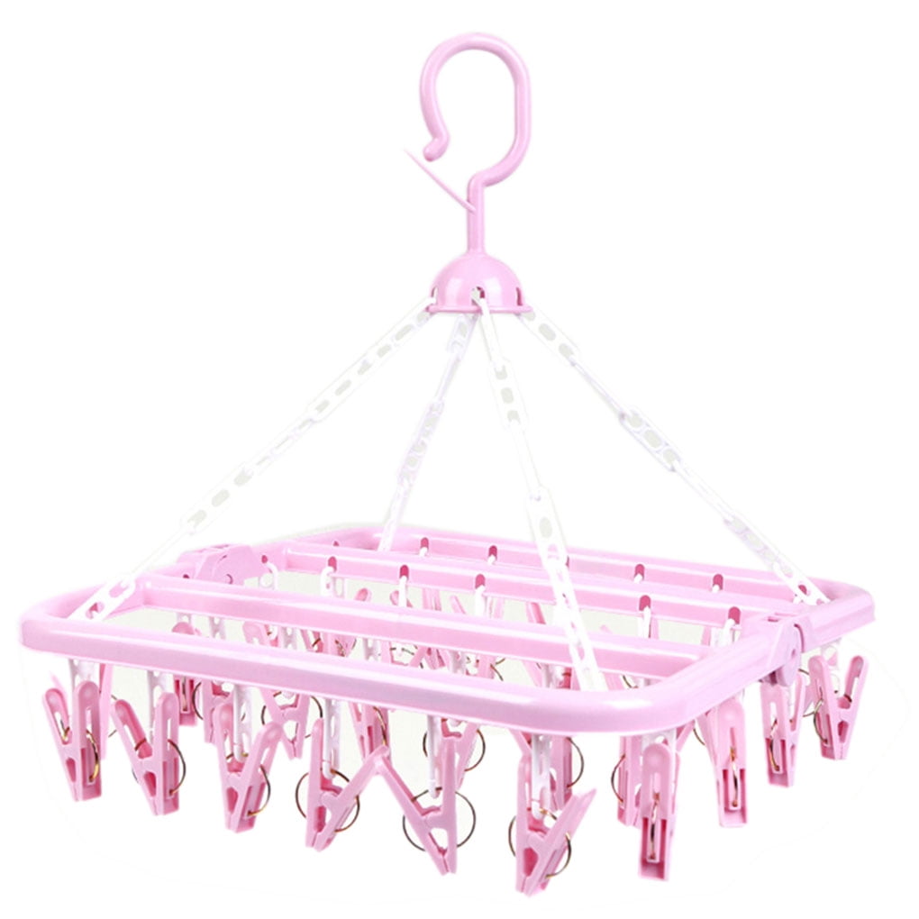 Rotary Windproof Clips Clothes Airer Hanger Dryer for Socks 36 Clips Gloves Underwear Doitsa 1 Pcs Laundry Drying Rack Bras Baby Clothes