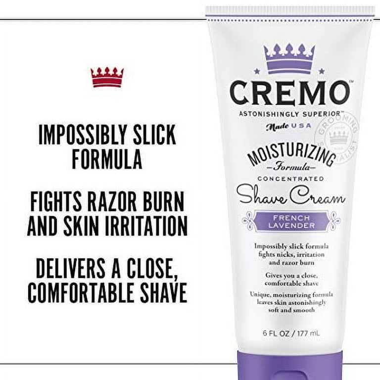 Cremo French Lavender Moisturizing Shave Cream, Lavender Bliss, 6