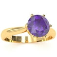thumbnail image 2 of Crown Setting Amethyst Engagement Ring In 14k Yellow Gold, 2 of 6