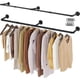 thumbnail image 1 of Perchero para Ropa de Pared 2 Pack, Rack Industrial de Tubo de Hierro con 12 Ganchos Soportan 135 lbs para Armario Lavandería Closet Barra para Colgar Ropa, 1 of 4