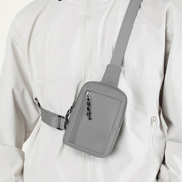 Xihbxyly Mini Bolso Bandolera Impermeable con Correa Ajustable para El Hombro, Ideal para Viajes y Senderismo, Uso Diario, Unisex, Tamaño Pequeño (19 X 12 X 7 Cm), Color Negro, Gris Oscuro y Azul.