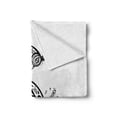 thumbnail image 2 of Ethnic Soft Flannel Fleece Throw Blanket, Curved Peacock with Leaves Culture Exotic Bird Beauty, Cozy Plush for Indoor and Outdoor Use, 70" x 90", White and Black, by Ambesonne, 2 of 6
