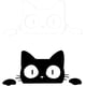 thumbnail image 5 of Pegatinas de gato negro, calcomanías de pared, dibujos animados, lindo gato, mascota, gato, pegatina de gato que mira, impermeable, divertido Auto, 5 of 5
