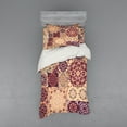 thumbnail image 1 of Ambesonne Vintage Bedding Set 3 Pcs, Colorful Retro Floral Tiles, Twin XL, Peach Orange Red, 1 of 3